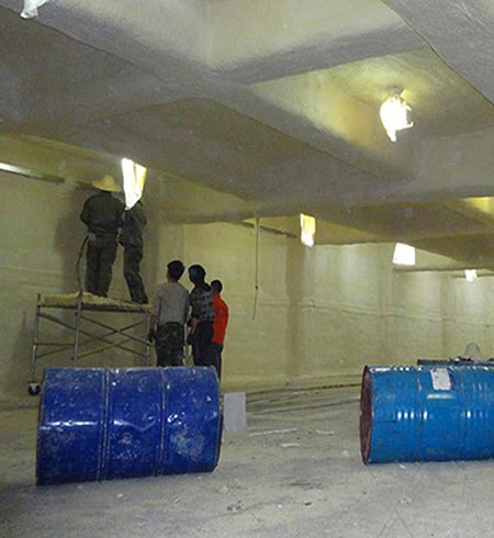 聚氨酯噴涂保溫(圖3) 聚氨酯噴涂保溫冷庫(kù)內(nèi)墻